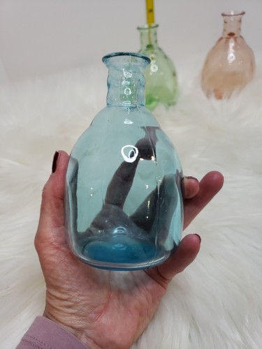 Lot of 3 - Matching Glass Bud Vases - Green, Pink, Blue - 4.75" Tall ~So cute!!~ - Picture 3 of 6