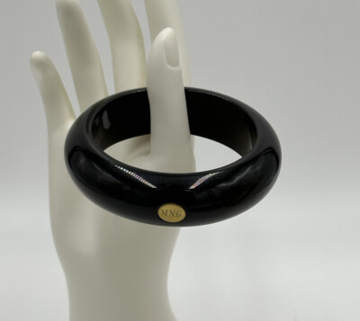 MNG Mango Black Acrylic Plastic Bangle Boho Chick Elegant