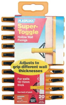 Plasplugs SSTC554 Super Toggle Gipskartondübel Hohlwandbefestigungen - 20 Dübel