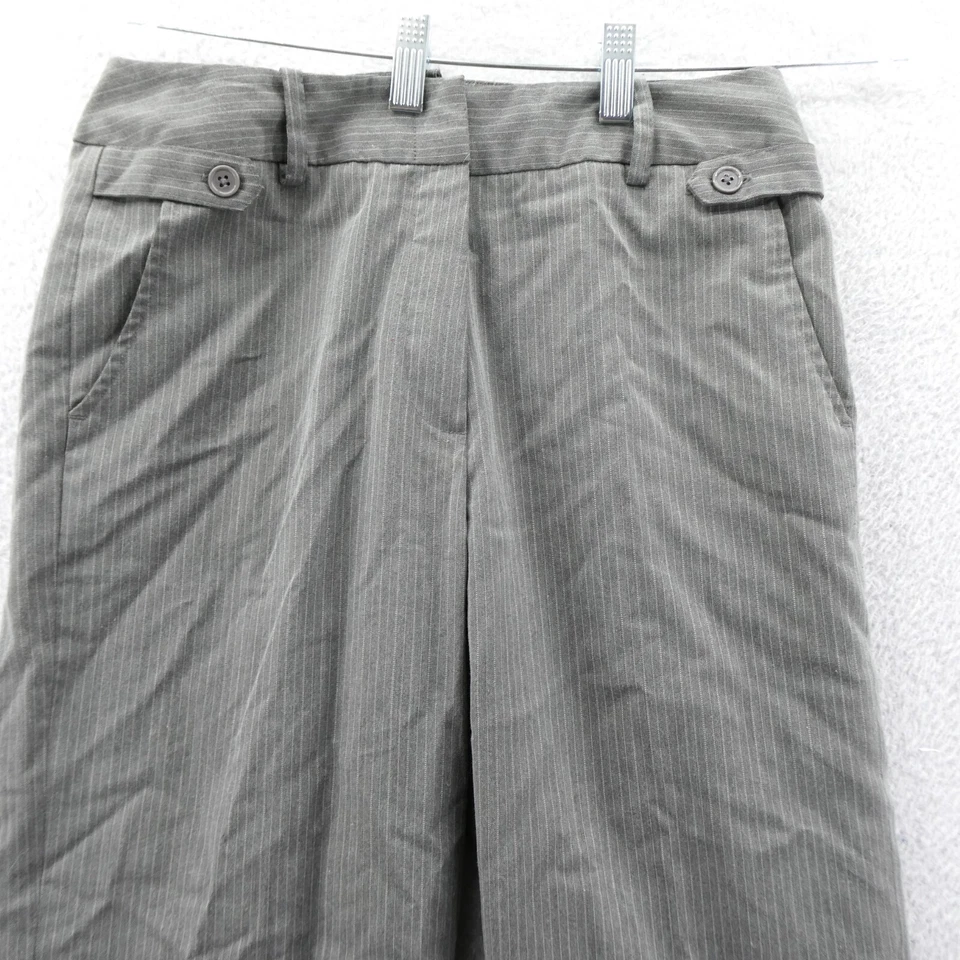 Pantalones de vestir Larry Levine talla 6 para mujer 30x30 gris a rayas pierna recta pantalones Foto 3 de 4