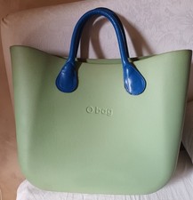 O bag Borsa originale verde e manici blu, regalo ricambio manici neri originali