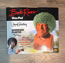 Chia Pet Bob Ross Handmade Terracotta Head Planter Matte Indoor/Outdoor