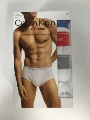Calvin Klein Mens Underwear 6 Pack Classic Fit Cotton Briefs White XL