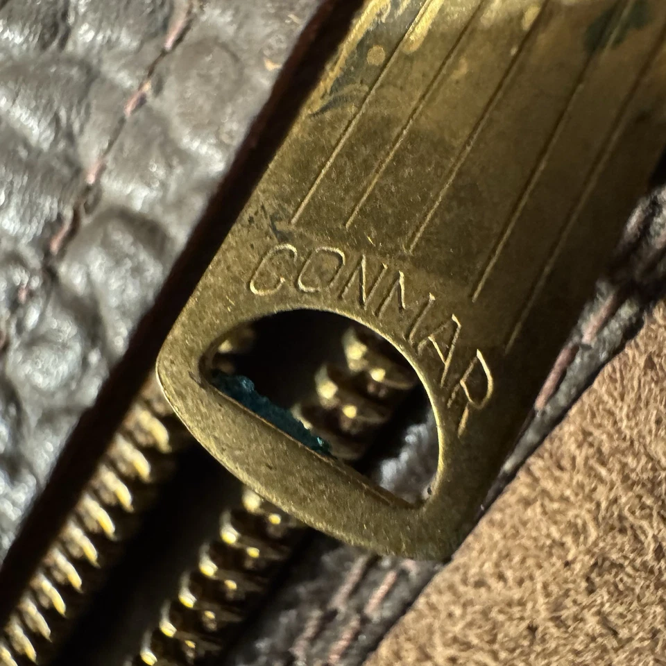 Maletín vintage Presto Lock cocodrilo en relieve con cremallera Conmar años 30 Foto 4 de 4