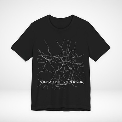 Greater London Train Map T-Shirt Minimalist Rail Network Graphic Tee Streetwear