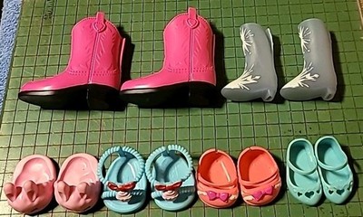 LOT OF 6 PAIRS OF DOLL SHOES: 2 DISNEY, 1 FUNRISE, 3 MOOSE