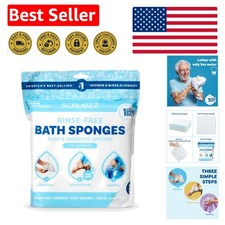 Water-Activated Rinse-Free Bathing Wipes - Hypoallergenic, Unscented - 25 Count