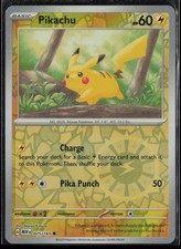 Carta Pokemon Pikachu Reverse Holo 025/165 comune 151 quasi nuova