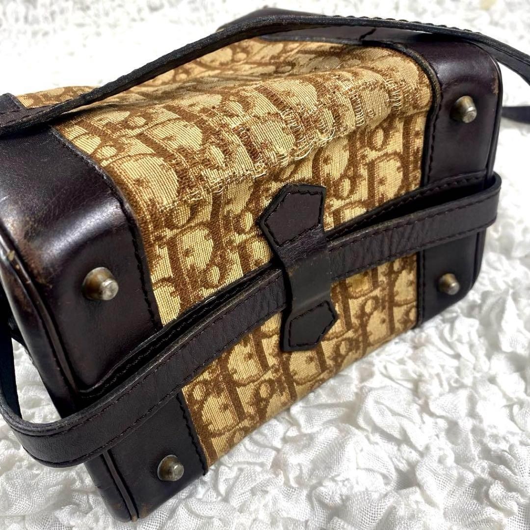 Christian Dior Shoulder Clutch Bag Canvas Leather Brown Beige Authentic thumbnail 14