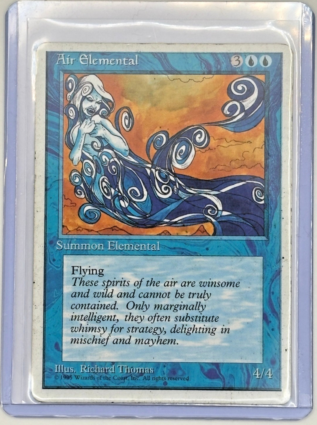 Air Elemental MTG 1995 Fourth Edition 4th Ed Blue Uncommon Richard Thomas Vtg