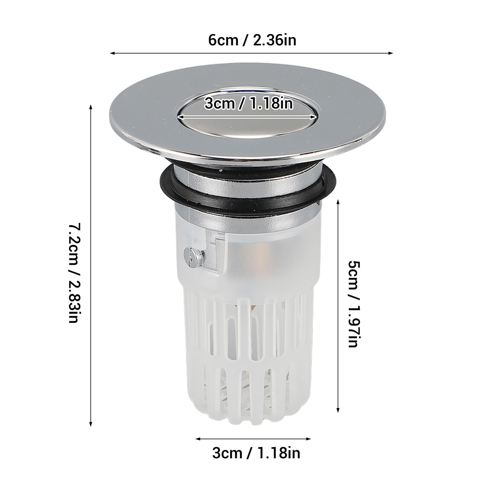 Sink Drain Strainer With Detachable Mesh Basket Copper Core Pop Up Sink Stopper