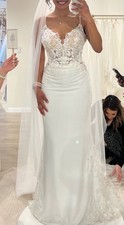 Never Worn, Blue By Enzoani Omari Wedding Dress Ivory Size12