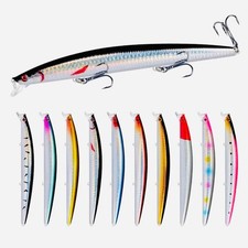 Minnow Large Fishing Lure Trout Bass Swimbait Freshwater Saltwater Set of 10 JP