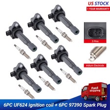 For 2009-2015 Honda Pilot 3.5L V6 6X Ignition Coils & Spark plugs UF624