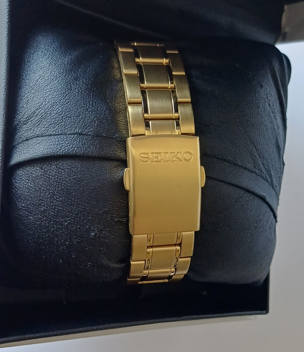 Seiko 4T57-00E0 Chronograph Gold Tone Champagne Dial Quartz Watch