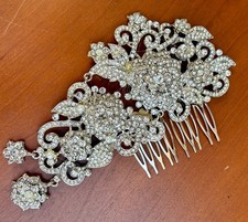 Rhinestone Wedding Hair Comb, Silver Bridal Hair Headpiece