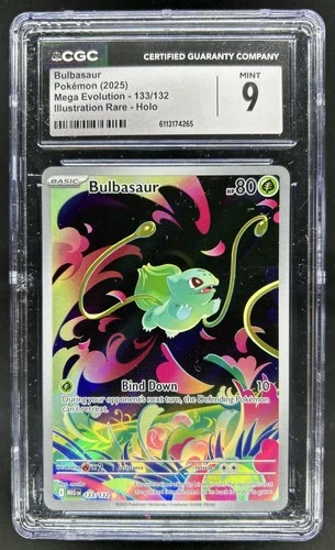 2025 Pokemon Mega Evolution Bulbasaur Illustration Rare #133/132 CGC 9