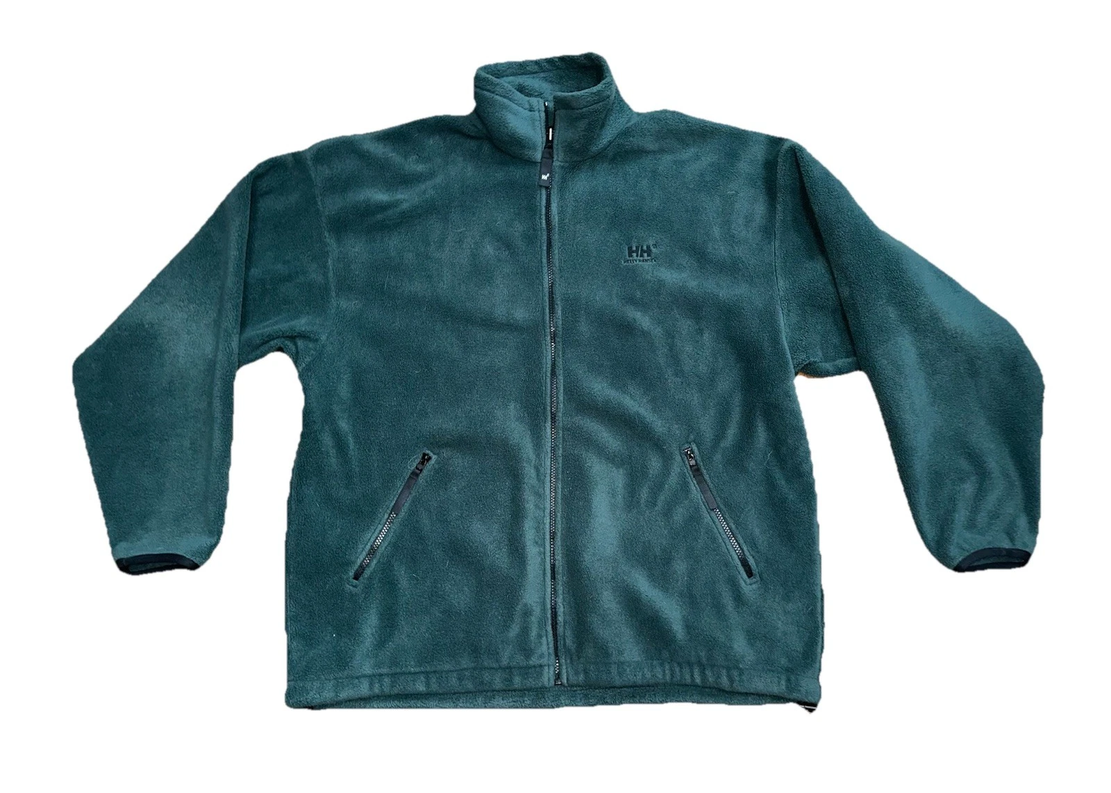 Helly Hansen Men Thermal Fleece Jacket Size XL Green Zipper Pockets