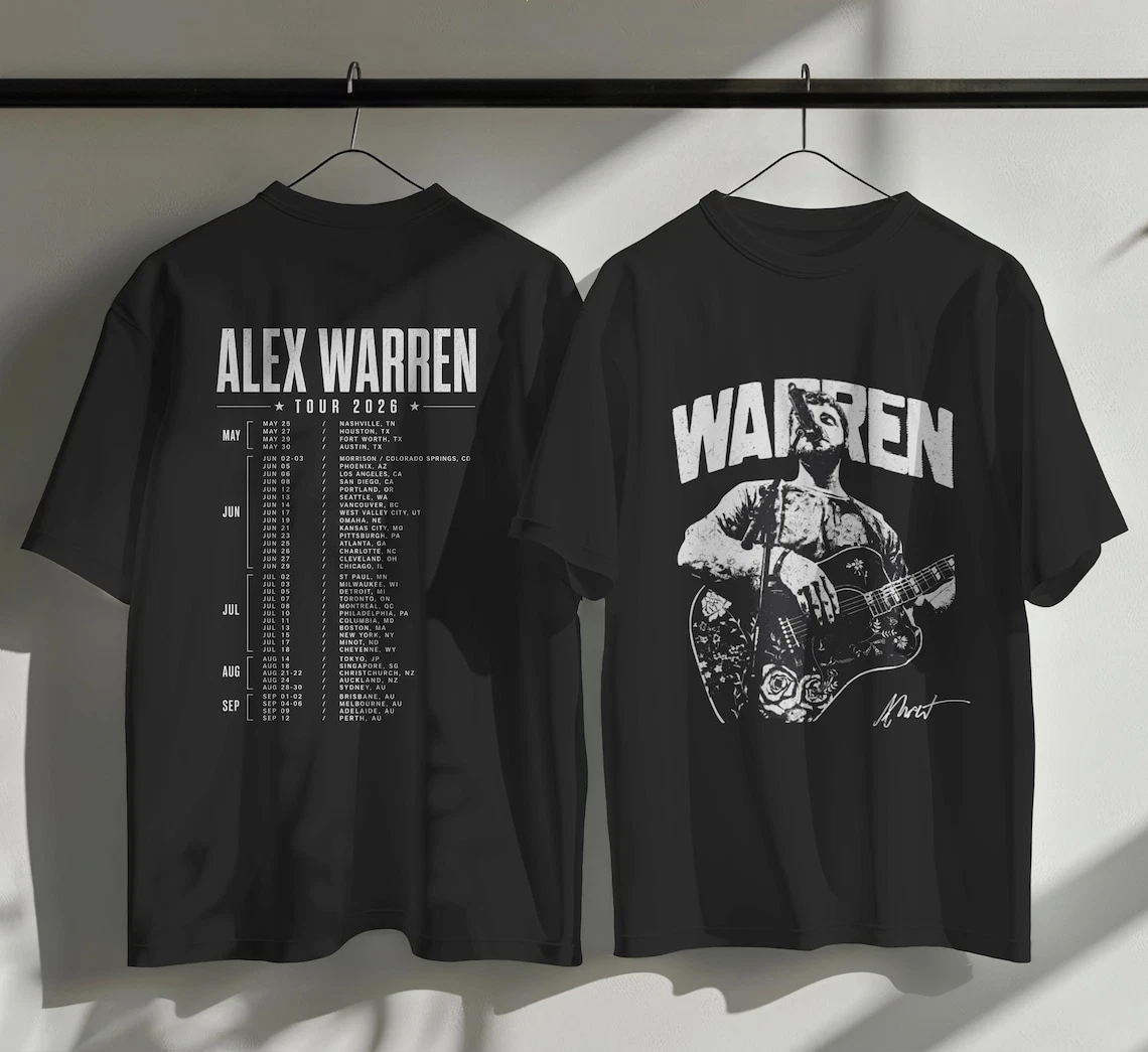 Alex Warren Tour 2026 Vintage Retro Concert Graphic Double Sided T-Shirt