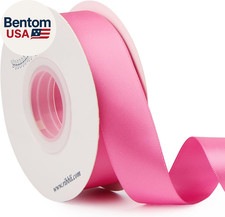 Hot Pink Double Faced Satin Ribbon,1  X Continuous 25 Yards,Use for Bows Bouquet