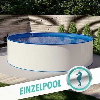 Rundpool Ø 5,00 x 1,35m Stahlwandpool 0,7mm Made in Germany 0,8mm Folie Blau
