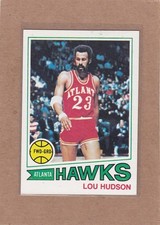 1977-78 TOPPS BASKETBALL WHITE BACK LOU HUDSON #85 HAWKS EXMT *A46067