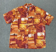 Vintage Quicksilver Shirt Mens Large Hawaiian Surf Beach 90s full Zip Floral L