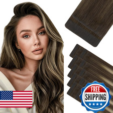HOTBANANA Invisi Edge Tape in Hair Extensions Human Hair, 16inch 50g 10pcs Invis