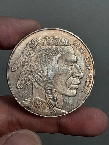 Dallas Specialty Mint (DSM) "Lone Star Nickel" Indian / Buffalo 2 oz .999 Silver