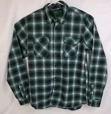 DIXXON Flannel Emerald Isle Shirt Mens Size Large Tall Green and white Plaid 344