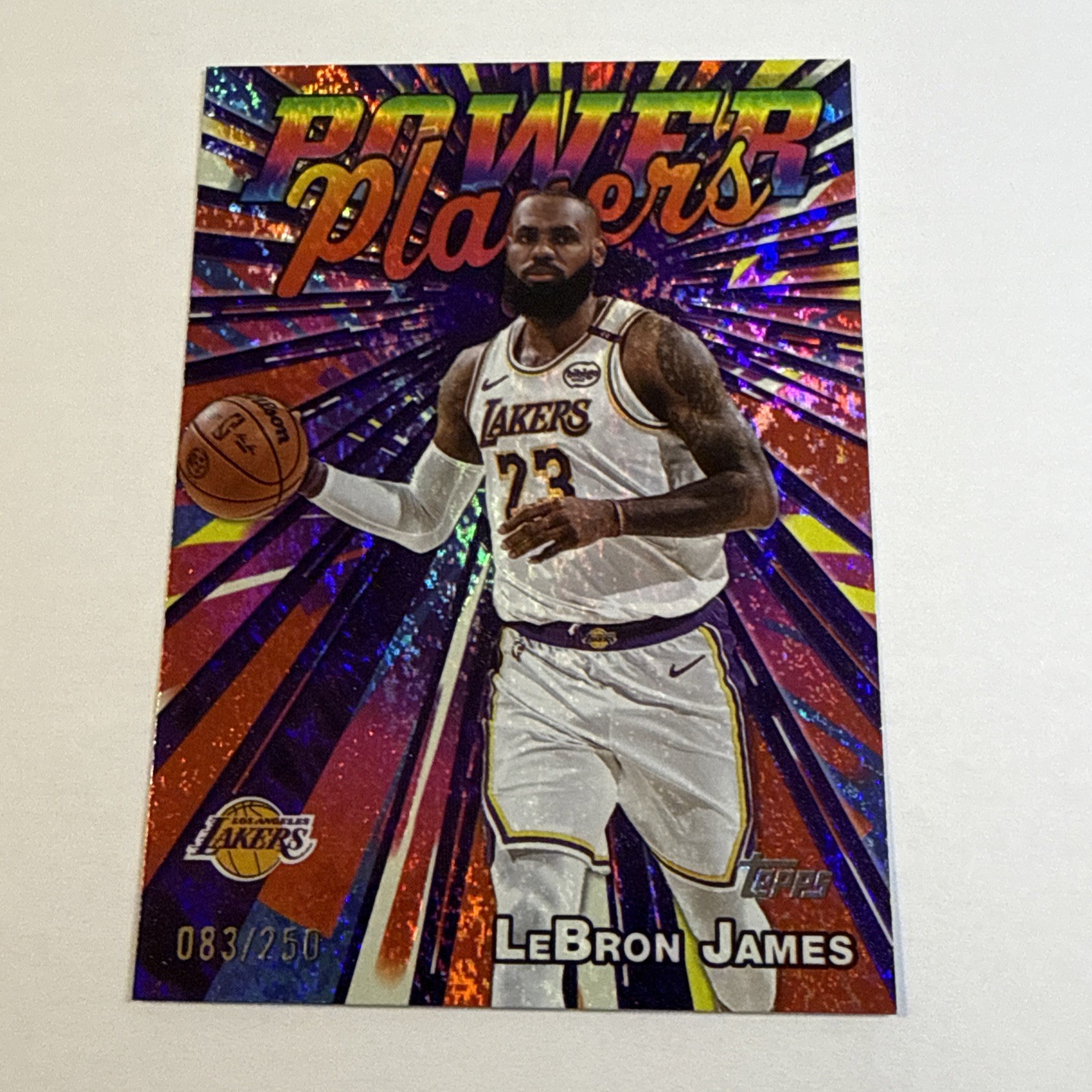 2025-26 LeBron James Topps Power Players SP Purple Holo Foil PP-7 /250 Lakers
