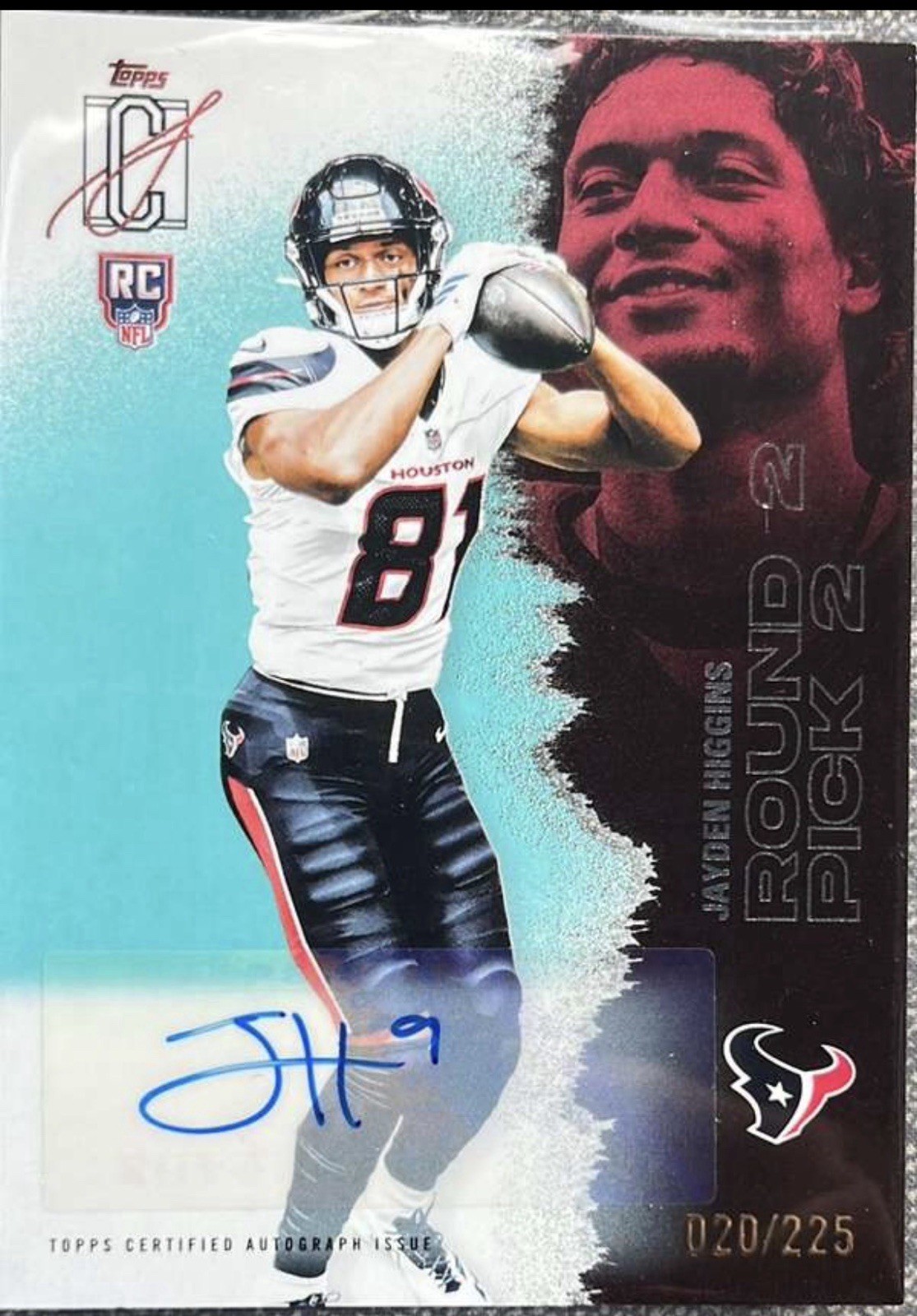 Topps Signature Class Jayden Higgins Houston Texans Rookie Auto #122 /225 RC