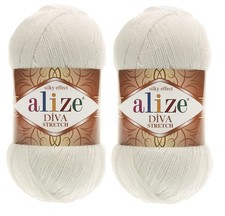Diva Stretch Yarn Hand Knitting Lot of 2 Skei...