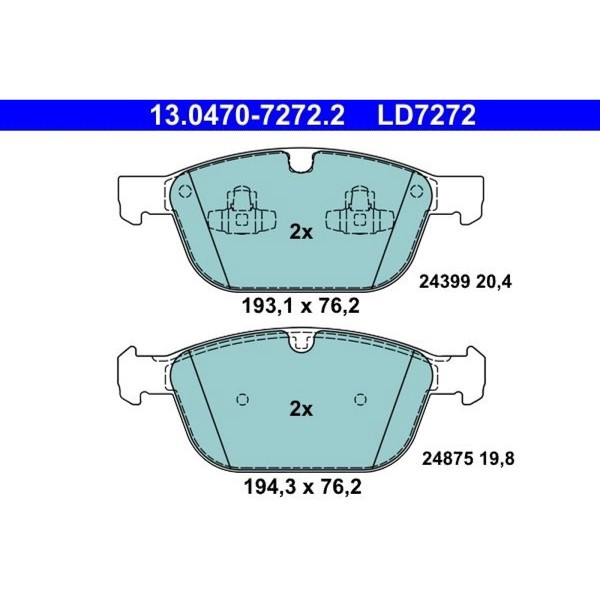 ATE 13.0470-7272.2 Bremsbelagsatz FüR Volvo XC90 XC60 XC60 VAN XC90 VAN 156 275-image