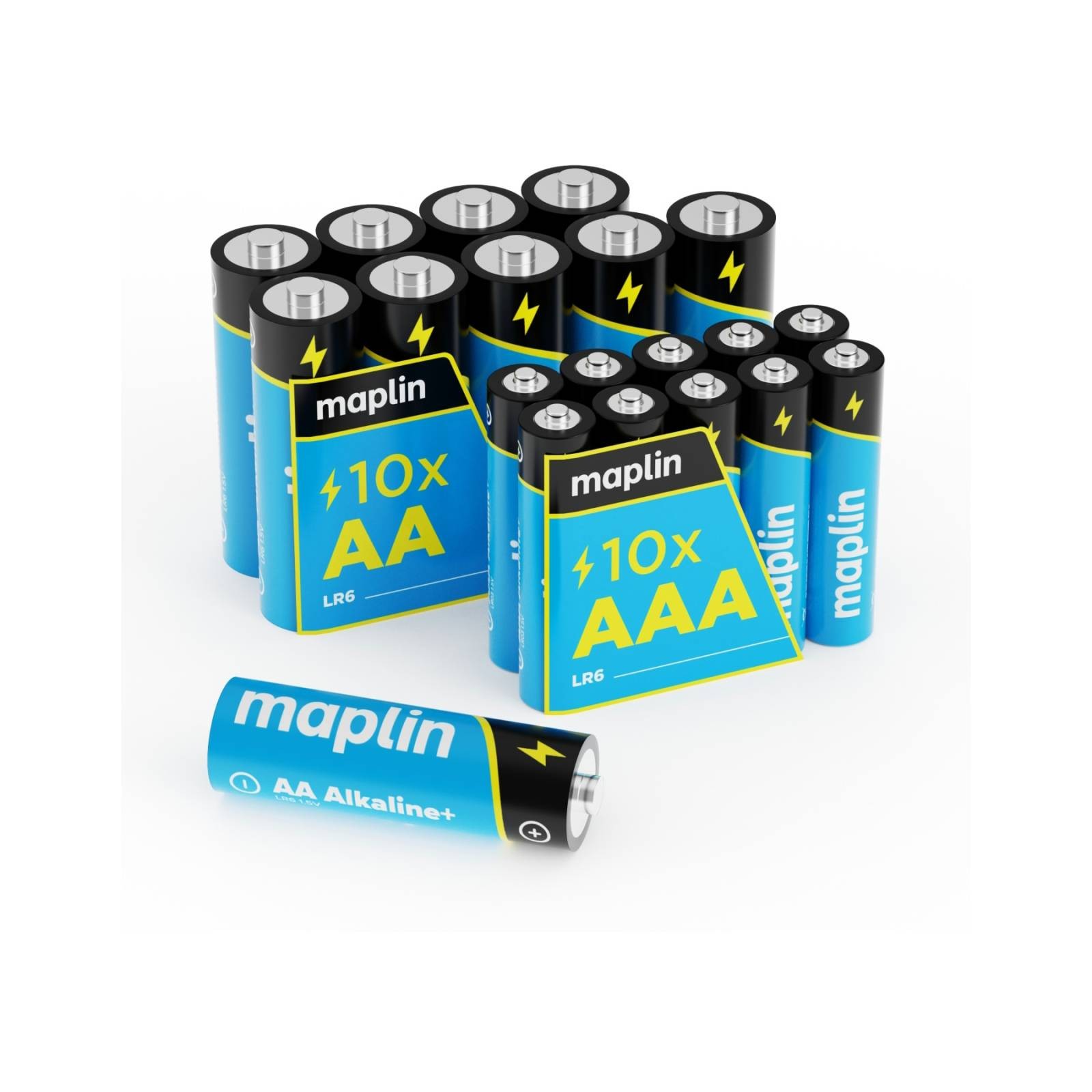 Maplin Alkaline Batteries AA LR6 x10 / AAA LR03 x10 1.5V High Performance