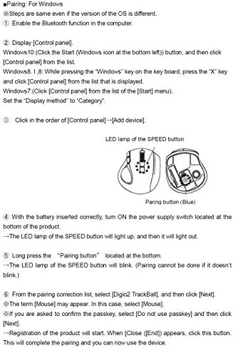 Digio2 Q Small Trackball Bluetooth Mouse Quiet 5-buttons Black 48372 Nakabayashi - Image 3 of 4