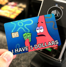 Patrick Star Credit Debit Card Skin Cover Sticker Chip Funny Decal - 2 Pack