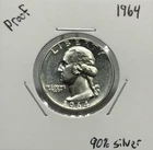 1964 Proof Washington Quarter, 90% Silver, Very Nice, Very Low Mintage! 🔥