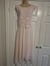 Bnwt Pink Lace & Chiffon Occasion Dress Size 24 By BPC