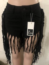 La Bijou Black Demin Shorts Size S
