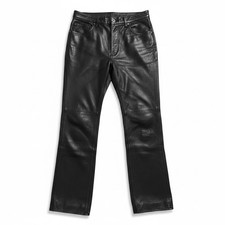 Elements by Vakko Black 100 Leather Straight Leg Pants Womens Size 10 India