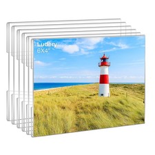 Ludery 4x6 Acrylic Picture Frames Set of 6, Clear Photo 4x6'', Horizontal