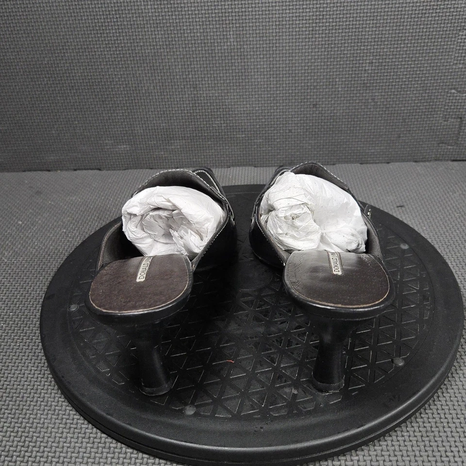 Zapatos Donald J Pliner para mujer talla 10 cuero negro Lyla Mules punta en punta S4 Foto 4 de 4