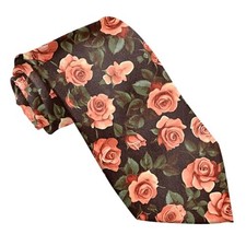 Ties for Men Necktie Cotton Printed Floral Ties Formal Classic Neck At1-rose