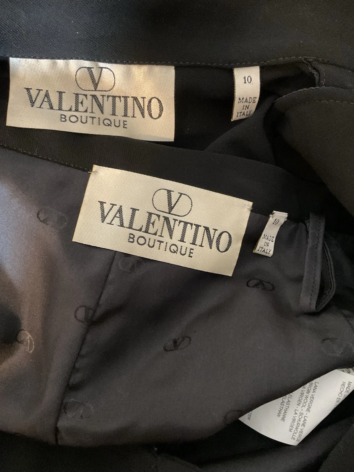 TUTA VINTAGE AUTENTICA BOUTIQUE VALENTINO NERA 2 PEZZI CON MANICA PLISSETTATA TAGLIA 10