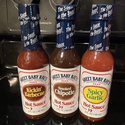 3 Sweet Baby Ray s Kickin Barbecue Spicy Garlic Smoked Chipotle Hot Sauce 5.oz
