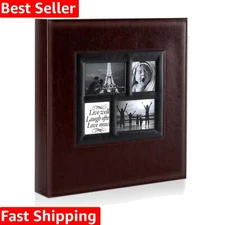 Classic Brown Photo Album with Leather Cover - Safeguard Your Memories