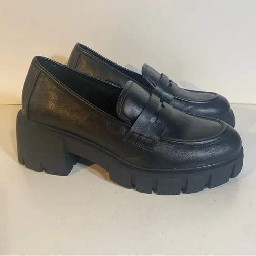 Mocassini Torrid Lug Sole neri tacco 3" taglia 11WW - Foto 4 di 9