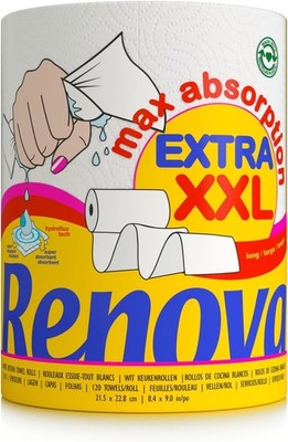 MAX ABSORPTION EXTRA XXL Paper Towel 1 roll, White, Large