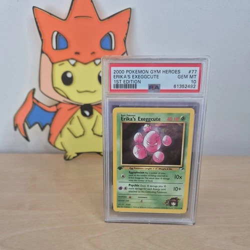 Pokemon PSA 10 Erika’s Exeggcute 1st Edition Gym Heroes 77/132 POP88